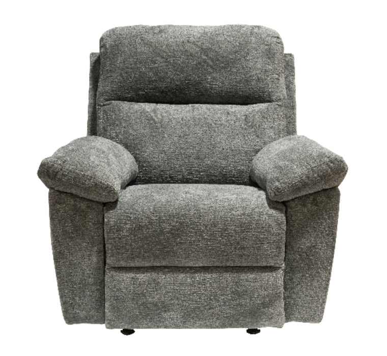 Canadian Made Oliver 40\" Addison Pewter Grey Chenille Fabric Power Reclining Chair with USB Port