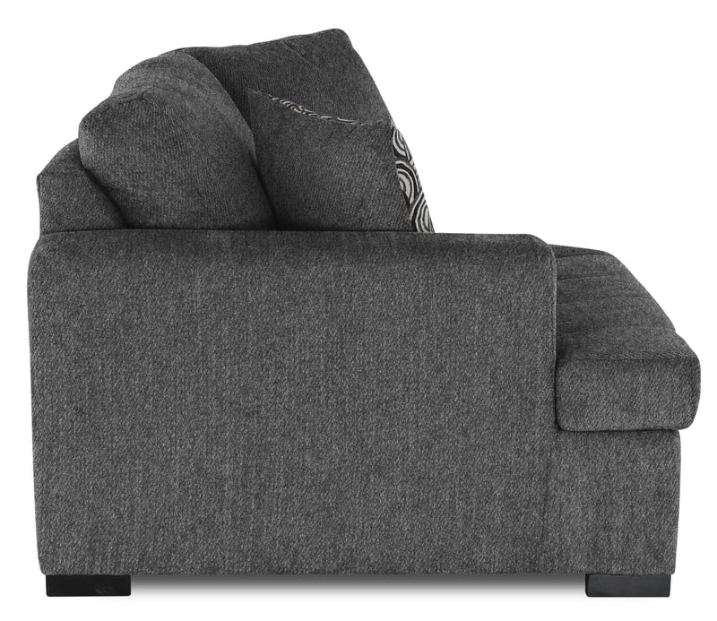 Legend 2-Piece Left-Facing Chenille Cuddler Sectional - Pepper