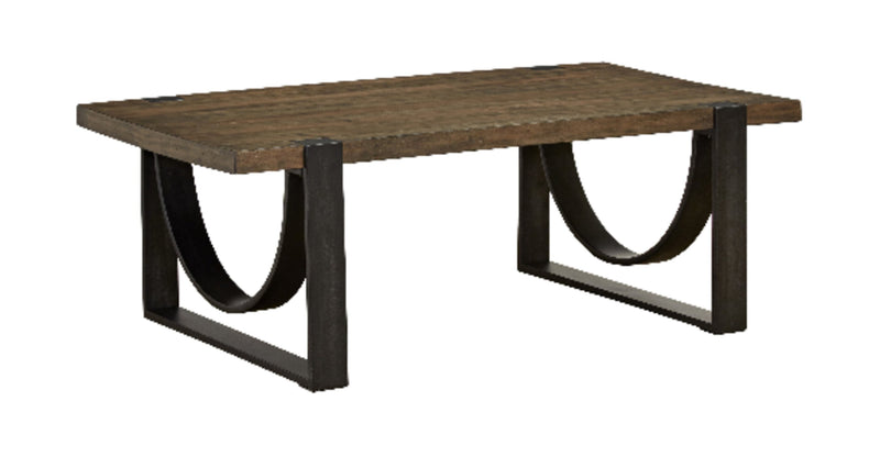 Brewer 50” Industrial Solid Wood Coffee Table - Rustic Honey