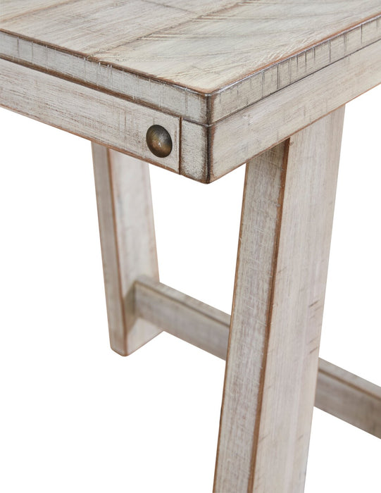 Carynhurst 48\" Rustic 3-Pack Coffee + 2 End Tables - Whitewash Wood