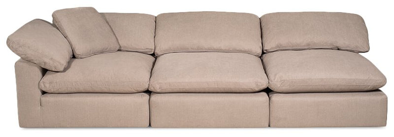 Eclipse 5-Piece Linen-Look Fabric Modular Sectional with Ottoman - Slate