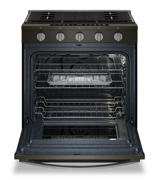 Whirlpool 5 Cu. Ft. Gas Range with Air Fry and WipeClean™ Coating - Black Stainless Steel - WSGS7530RV