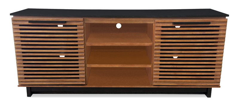Sterling 95.83\" Traditional TV Stand with Storage for TVs up to 78\" – Dark Brown