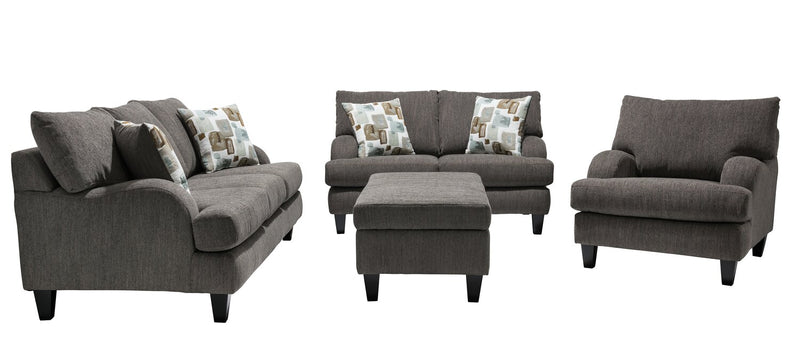 Nofia Chenille Loveseat - Charcoal 