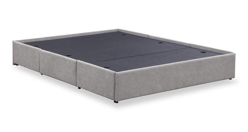 Amos Grey Upholstered Storage Bed with Channel Headboard - King