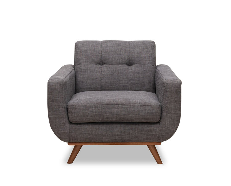 Freeman Linen-Look Fabric Chair - Charcoal 