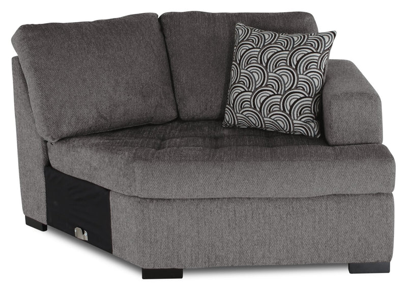Legend 2-Piece Right-Facing Chenille Cuddler Sectional - Pewter