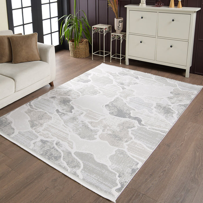Cove Waves Grey Area Rug - 5'3\" x 7'7\"