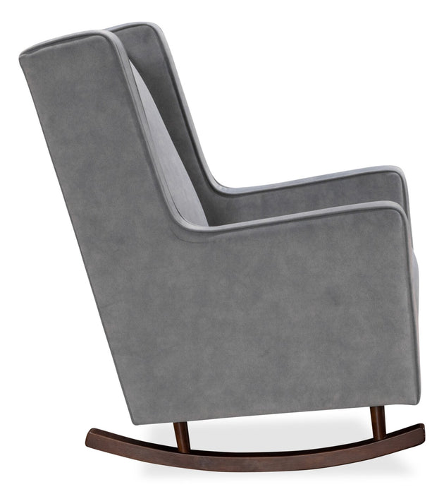 Sherri 29.5\" Rocking Chair with Wooden Sleigh Feet - Grey
