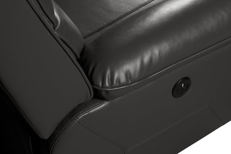Chandler 82\" Leather-Look Fabric Power Reclining Sofa with USB Ports - Grey 