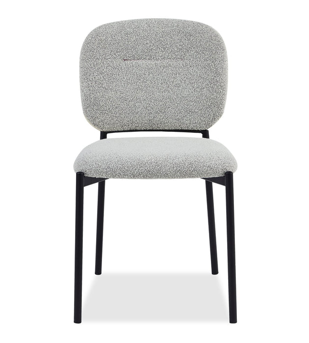 Luka Dining Chair with Boucle Fabric, Metal - Beige 