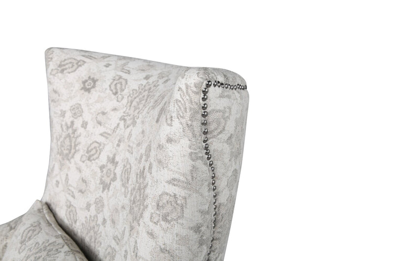 Haden 30\" Chenille Fabric Accent Chair with Wood Base and Nailhead Trim - Limbu Mint Multicolour