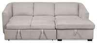 Envy 2-Piece Right-Facing Chenille Fabric Sleeper Sectional with Storage Chaise - Fog Grey 