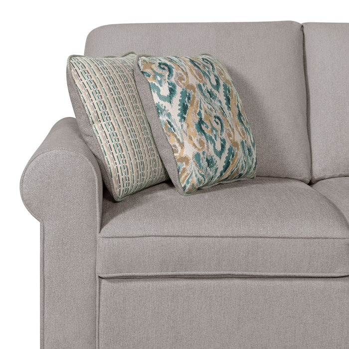 Scott Living Haven 3-Piece Right-Facing Chenille Fabric Sleeper Sectional with Storage Chaise - Grey 