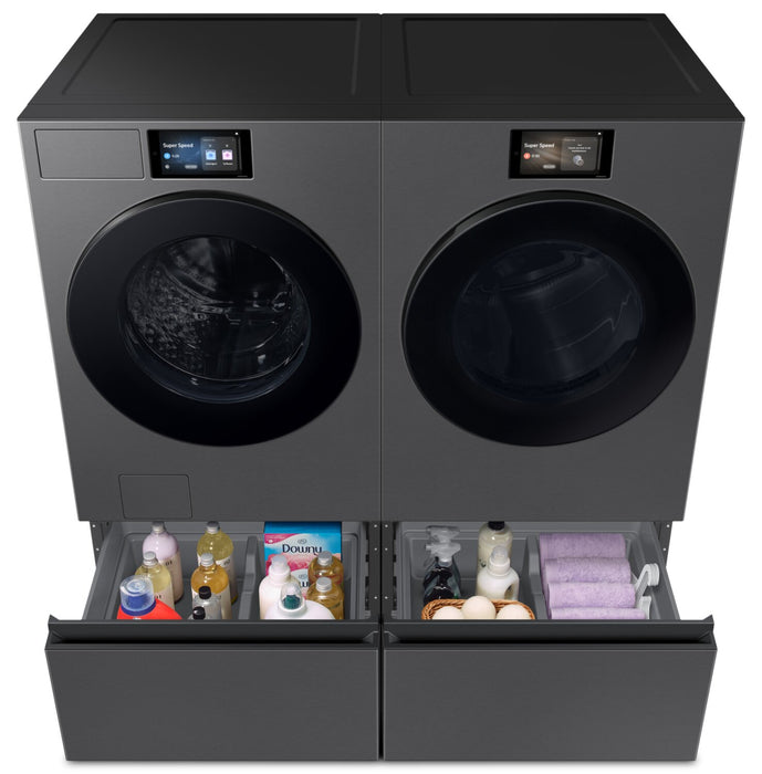 Samsung 6.1 Cu. Ft. Front Load Washer and 7.6 Cu. Ft. Electric Dryer – Dark Steel