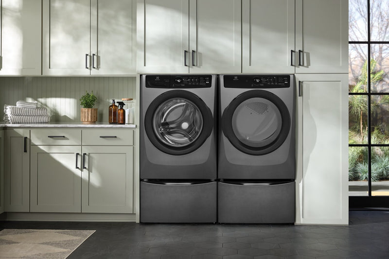 Electrolux 4.5 Cu. Ft. Front Load Perfect Steam™ Washer with LuxCare® Wash – Titanium – Stackable - ELFW7437AT
