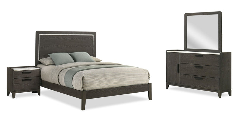 Sable 6-Piece Full Bedroom Set - Dark Grey