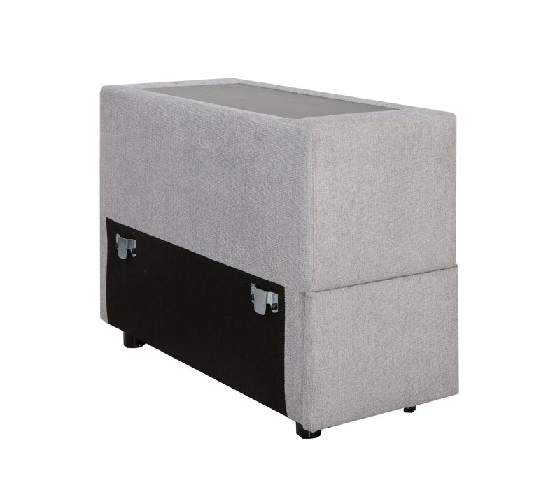 Vault 6-Piece Sectional with Sofa Bed Loveseat and Three Storage Chairs - Grey