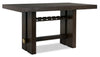 Metro Counter Height Dining Table with Built-in Wine Rack, 66"W - Brown