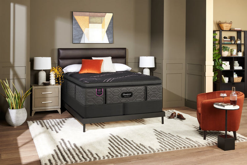 Beautyrest Black Signature Magenta Euro Pillowtop King Mattress Set