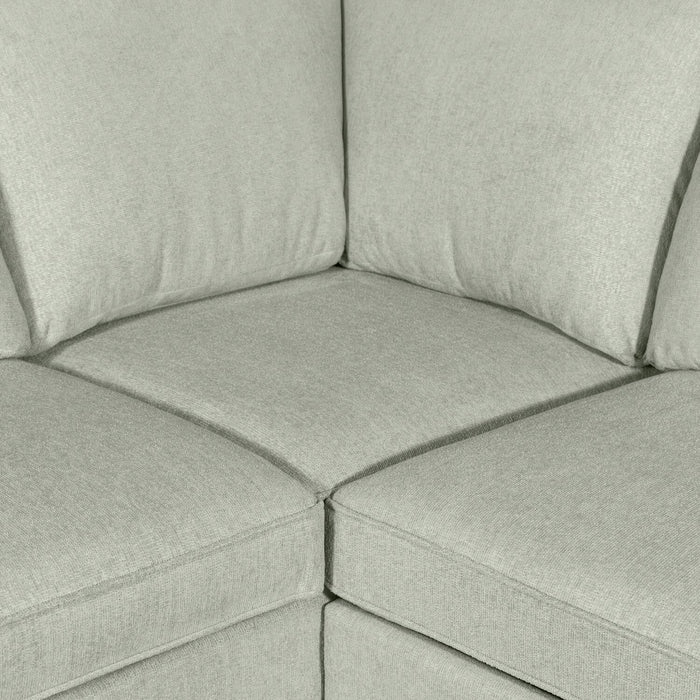 Haven 4-Piece Chenille Left-Facing Sleeper Sectional - Seafoam
