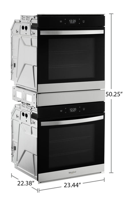 Whirlpool 24\" 5.8 Cu. Ft. Electric Double Wall Oven with True Convection - Fingerprint Resistant Sta… 