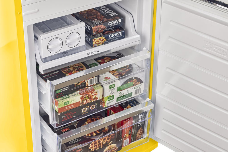 Classic Retro by Unique 24\" 12 Cu. Ft. Bottom-Freezer Refrigerator - Canary Yellow - UGP-340L Y AC