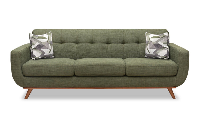 Freeman Linen-Look Fabric Sofa - Avocado