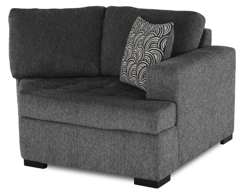 Legend 2-Piece Right-Facing Chenille Cuddler Sectional - Pepper