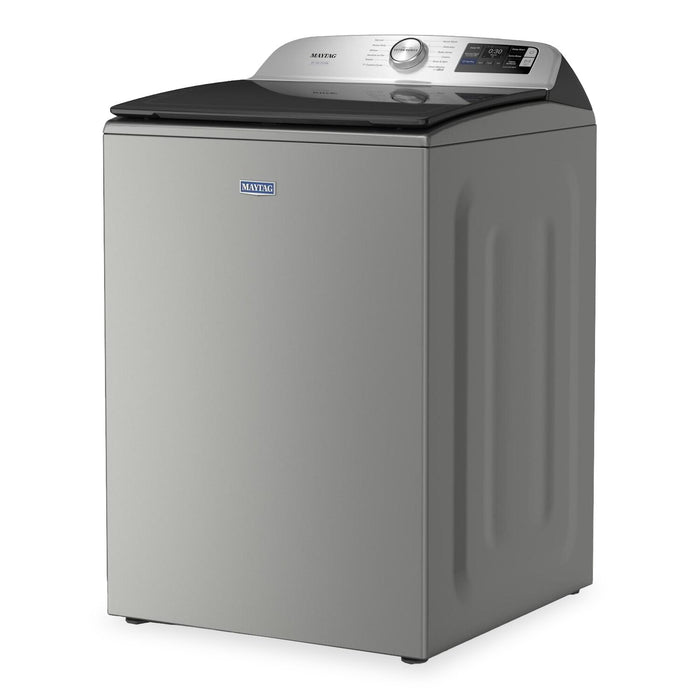 Maytag 6.0 Cu. Ft. Pet Pro Smart Top-Load Washer and 7.4 Cu. Ft. Front Load Electric Dryer – Radiant Silver