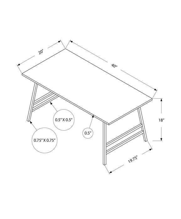 Atlas 40\" Modern Coffee Table - Grey Top with Black Metal Legs