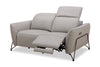 Riviera Top-Grain Genuine Leather Power Reclining Loveseat - Light Grey