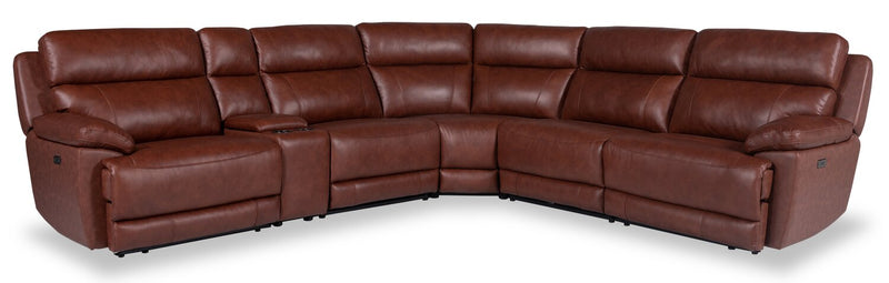 Sorrento 6-Piece Genuine Leather Sectional