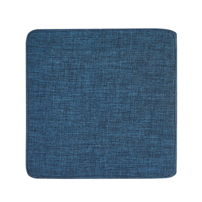 Ottawa Square Fabric Storage Ottoman - Navy