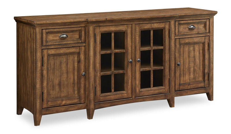 Wesley 70\" Traditional TV Stand with Storage and Cable Management for TVs up to 75\" - Toasted Nutmeg