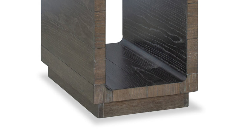 Avalon 16” Modern Solid Wood Chairside Table with Shelf - Brown