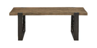 Brewer 50” Industrial Solid Wood Coffee Table - Rustic Honey 