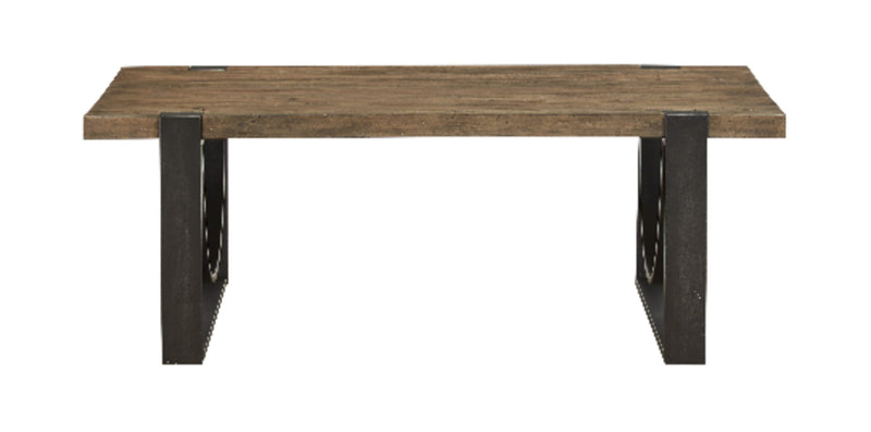 Brewer 50” Industrial Solid Wood Coffee Table - Rustic Honey