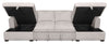 Envy 3-Piece Chenille Fabric Sleeper Sectional with Two Storage Chaises - Fog Grey