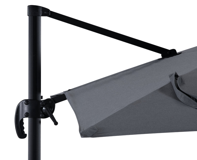 Solar Cantilevered Patio Umbrella with 4-Piece Base