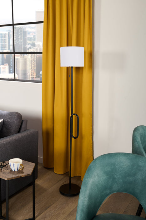 Solana 64” Modern Metal Acrylic Portable Floor Lamp with USB Port - Black