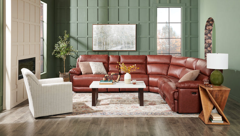 Sorrento 6-Piece Genuine Leather Sectional