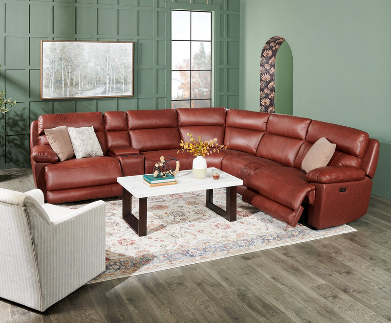 Sorrento 6-Piece Genuine Leather Sectional