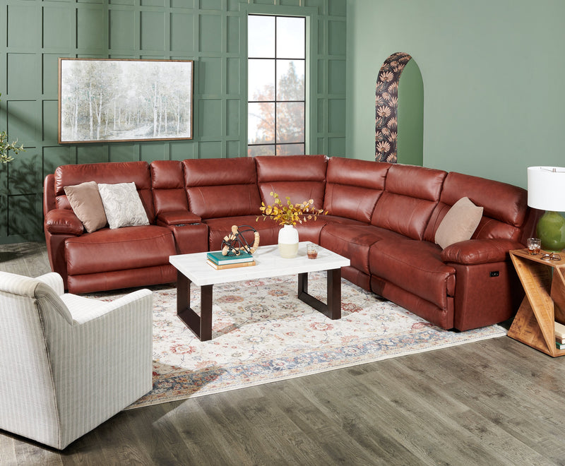 Sorrento 6-Piece Genuine Leather Sectional