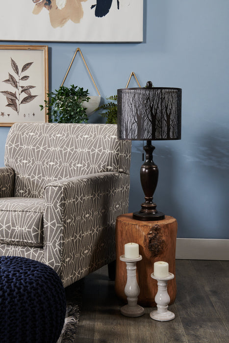 Bean Bronze Table Lamp with Cut-Out Shade