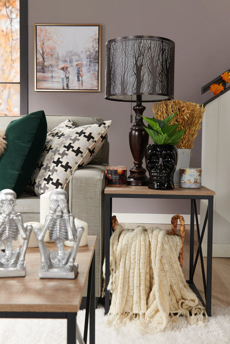 Bean Bronze Table Lamp with Cut-Out Shade