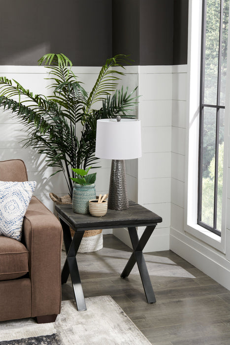 Vintage Hammered Metal Table Lamp