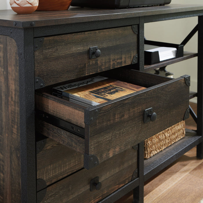 Steel River 42.05\" Commercial Grade Small Credenza with 3-Drawers - Carbon Oak