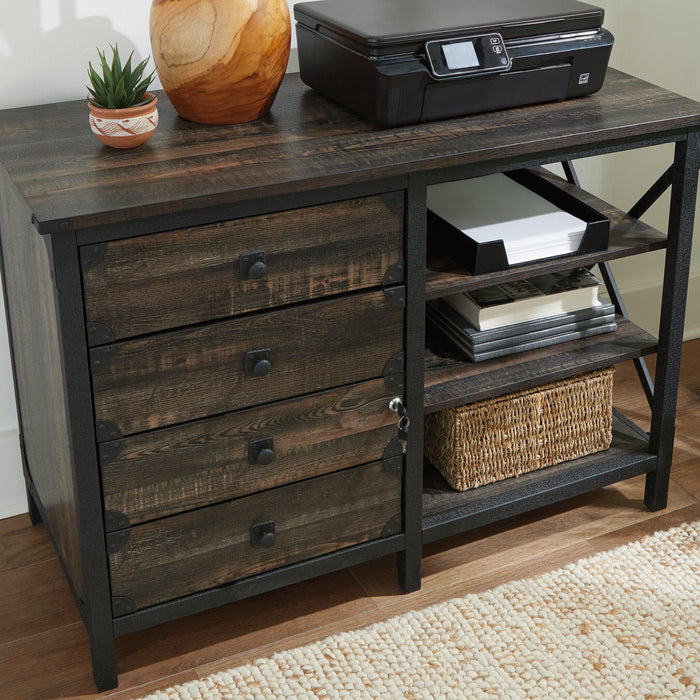 Steel River 42.05\" Commercial Grade Small Credenza with 3-Drawers - Carbon Oak