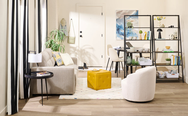 Talbott Faux Leather Ottoman - Yellow